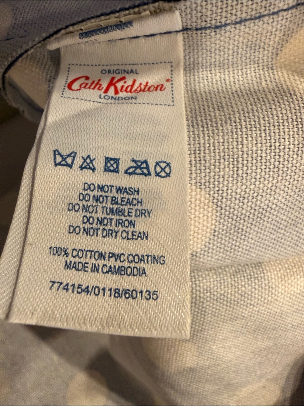 Cath Kidston Blue Polka Dot Coated Canvas Tote - Picture 7 of 8